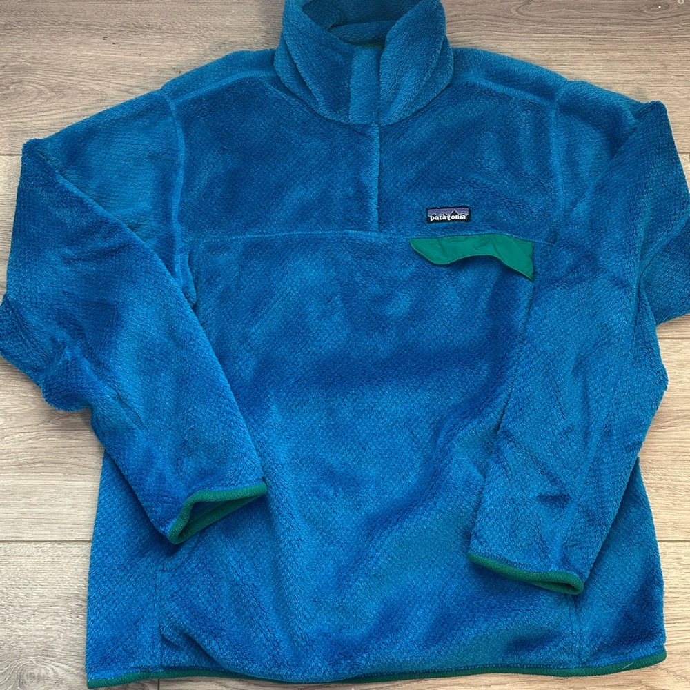 Patagonia Teal and Green Fleece Jacket